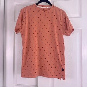 Men’s Report Collection 100% Cotton Crew Neck T-shirt with Navy Blue Pineapples